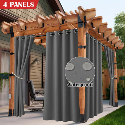 2/4 PCS Waterproof Outdoor Curtains