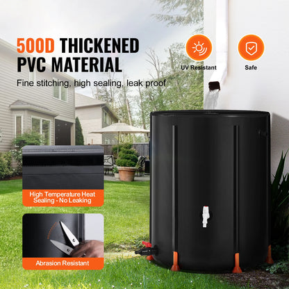 PVC Rainwater Collection System with Spigots&Overflow Kit