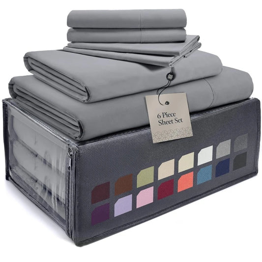 Luxury 6 Piece Bed Sheets for Queen Size