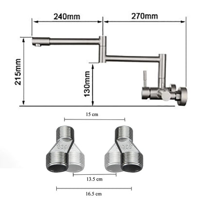Stainless Steel In-wall Double Hole 360° Foucet