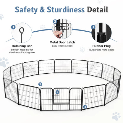 Heavy Duty 16 Panel Indoor/Outdoor  Pet Playpen