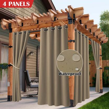 2/4 PCS Waterproof Outdoor Curtains
