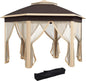 13' X 13' Hexagonal Canopy Shelter With 6 Zippered Mesh