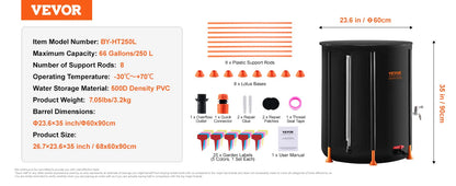 PVC Rainwater Collection System with Spigots&Overflow Kit