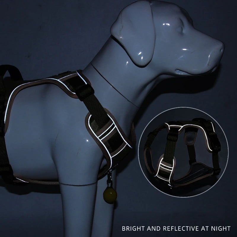 Medium To Large Tactical Reflective Dog Harness