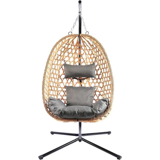 Hanging  Wicker Egg Chair with Stand.  350lbs  capacity