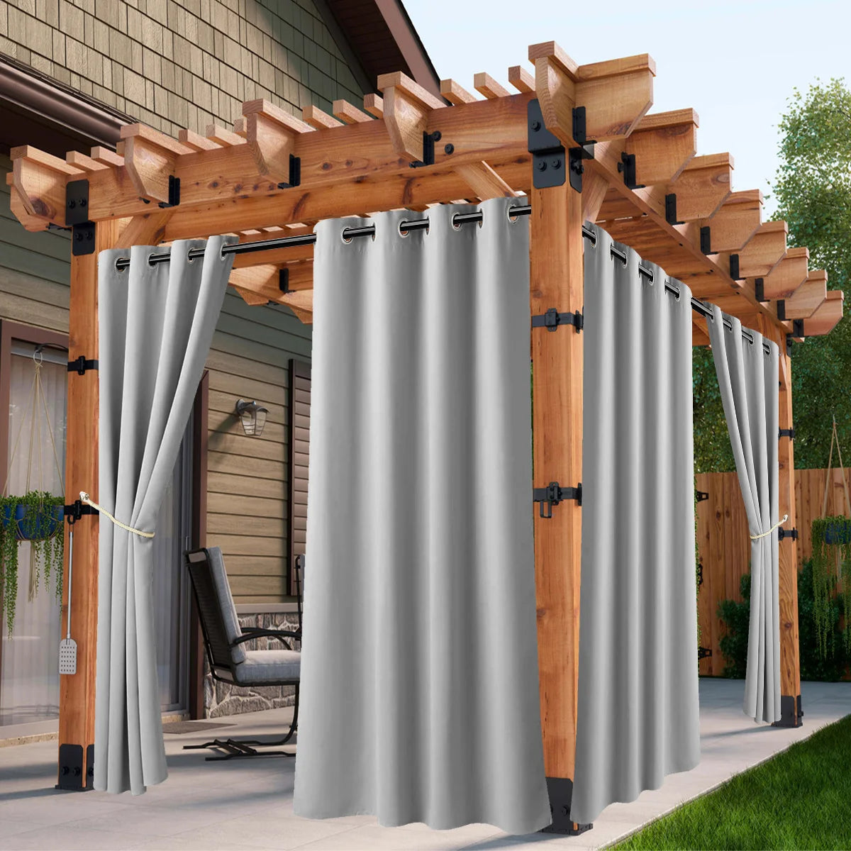 2/4 PCS Waterproof Outdoor Curtains