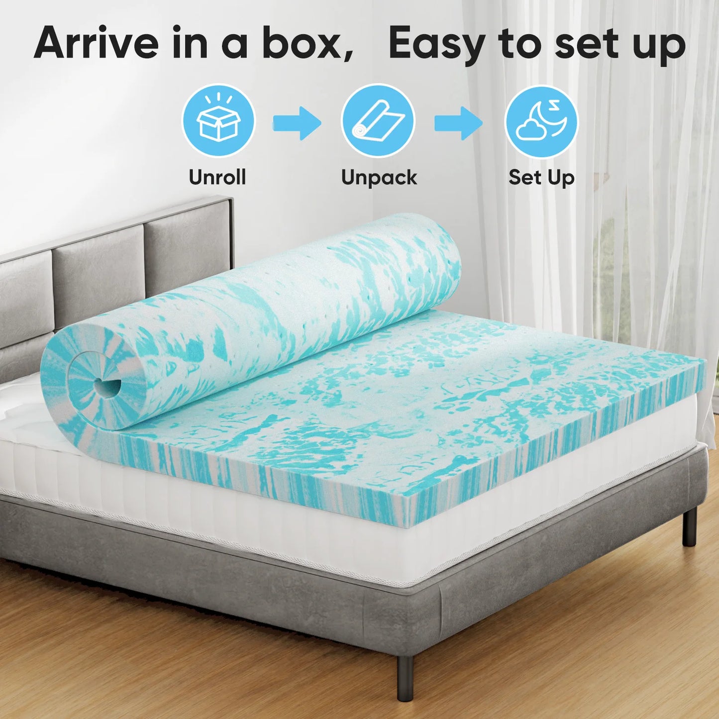 2-3 Inch Gel Memory Foam Mattress Topper Full size