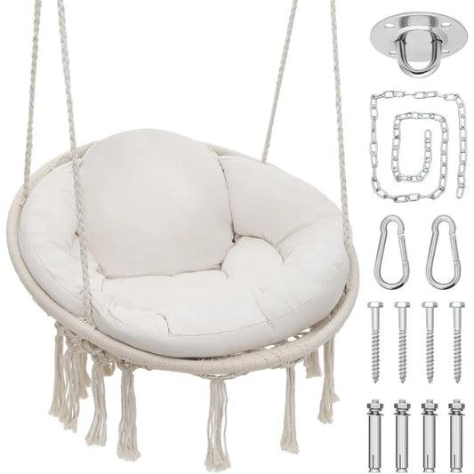 Macrame Swing for Living Room, Bedroom, Porch 359lbs