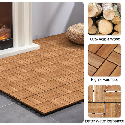 Hardwood Interlocking Patio Deck Tiles  12'' x12''