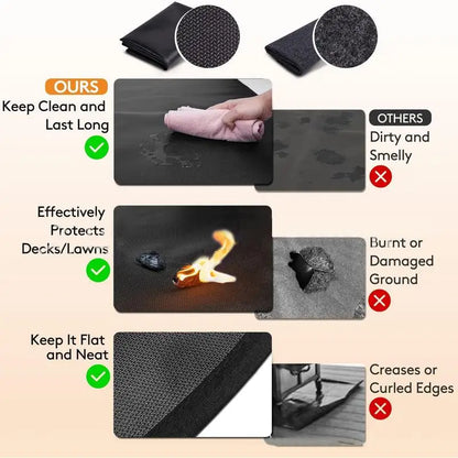Fire resistant Under Grill Mats For Outdoor Grill