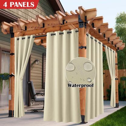 2/4 PCS Waterproof Outdoor Curtains