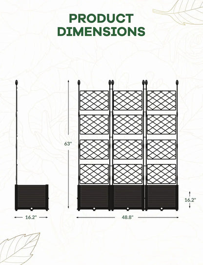 Plastic Plant Box with Metal Trellis