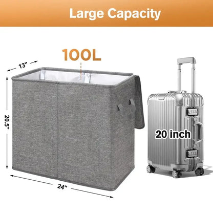 Laundry Hamper with Lid & Removable Bags