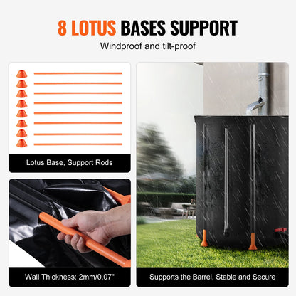 PVC Rainwater Collection System with Spigots&Overflow Kit