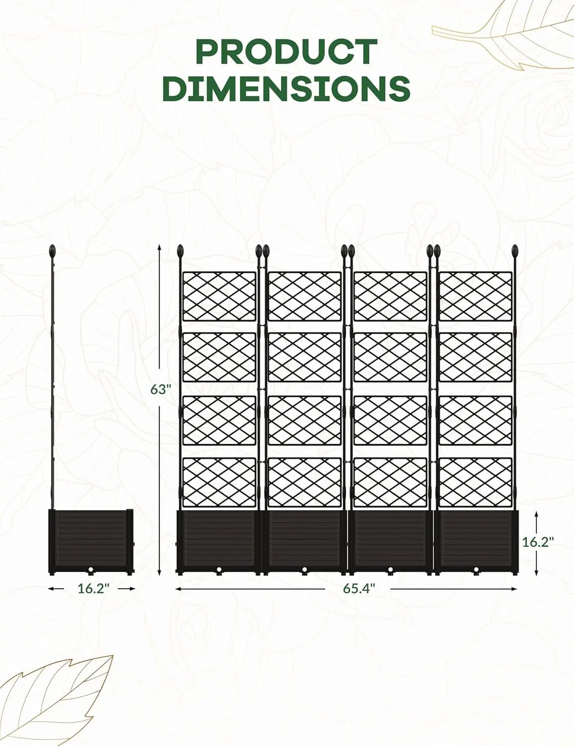 Plastic Plant Box with Metal Trellis