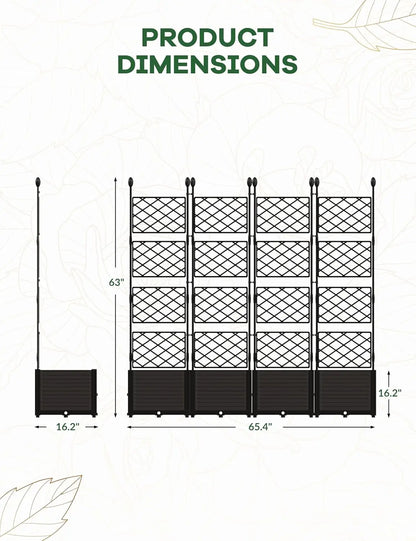 Plastic Plant Box with Metal Trellis