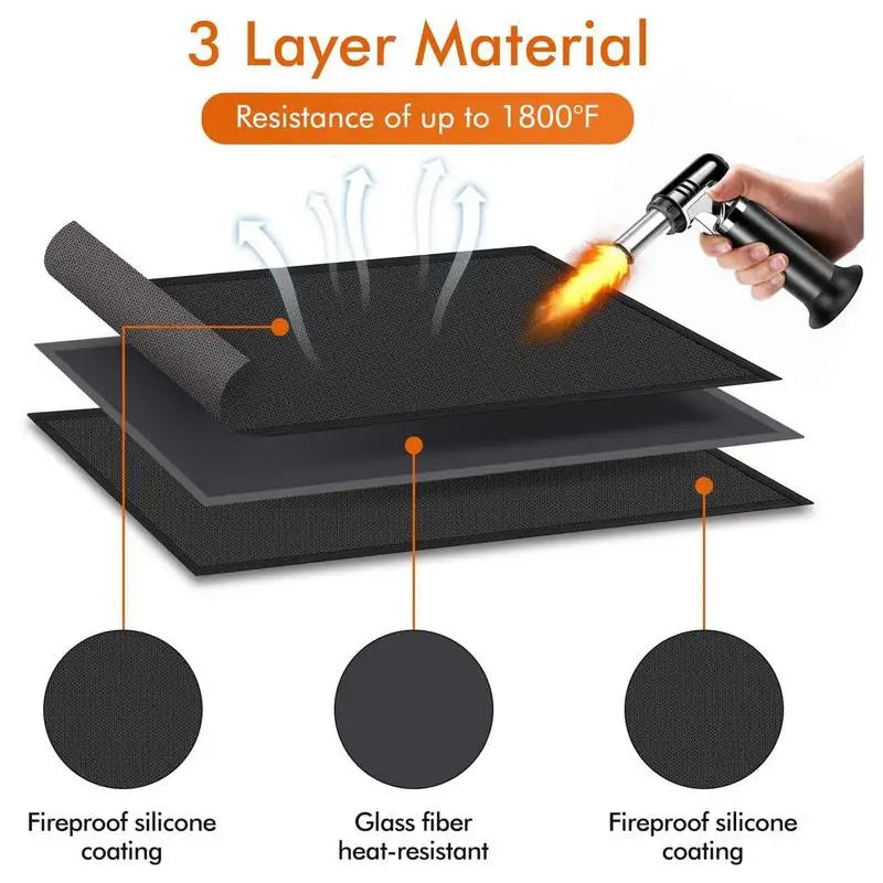 Fire resistant Under Grill Mats For Outdoor Grill