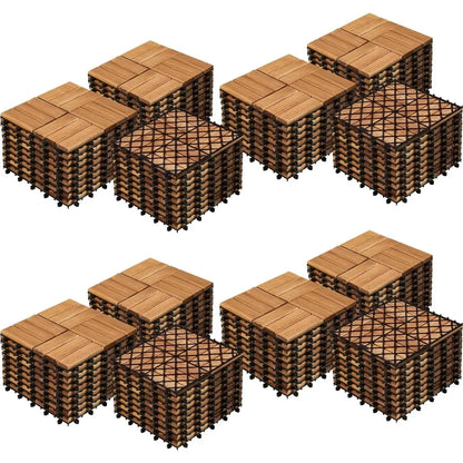 Hardwood Interlocking Patio Deck Tiles  12'' x12''