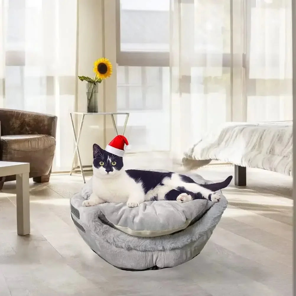 Kitty Shape Small Comfy  Basket Bed
