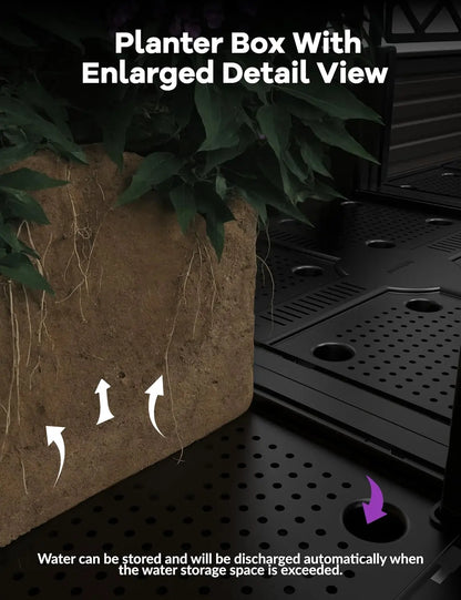 Plastic Plant Box with Metal Trellis