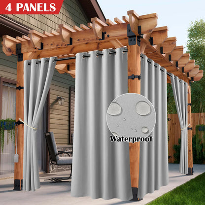 2/4 PCS Waterproof Outdoor Curtains