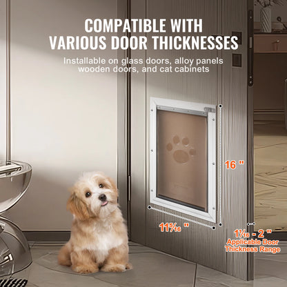 Pet Door Aluminum Frame with Lock and Flap System