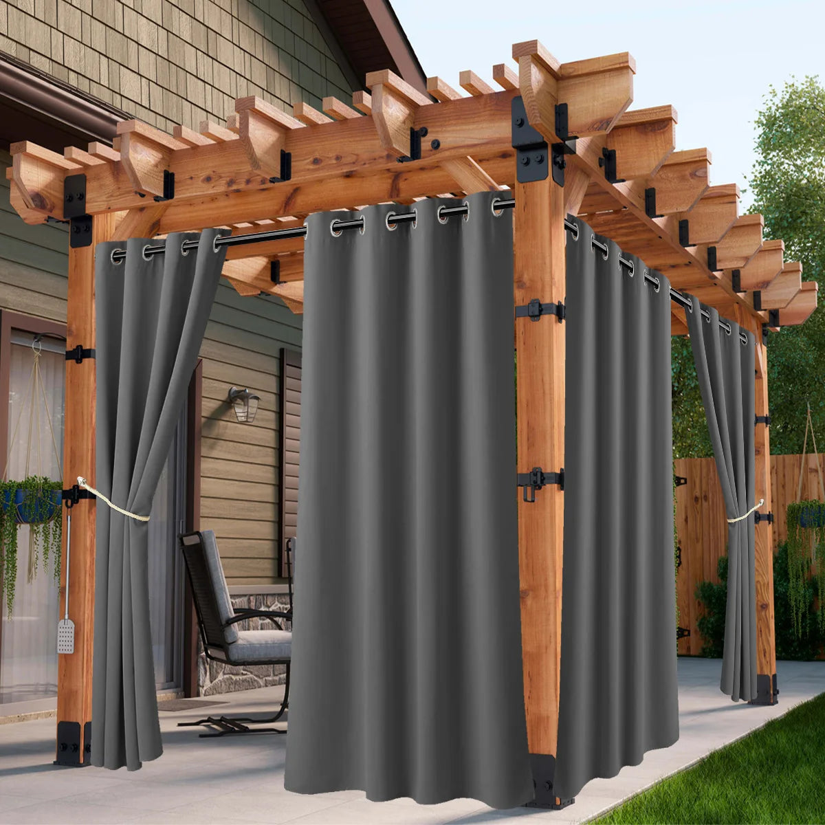 2/4 PCS Waterproof Outdoor Curtains